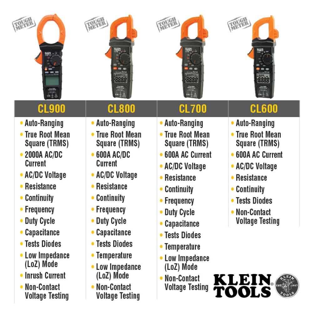 Amazon.co.jp: Klein Tools CL800 Digital Clamp Metre with AC Amazon.co.jp: Klein Tools CL800 Digital Clamp Metre with AC